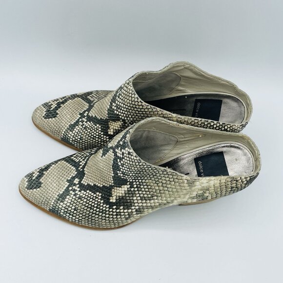 Dolce Vita Women's Shoes Size 7.5 Snake Print Leather Slip-On Boot Booties Mules - Picture 6 of 13